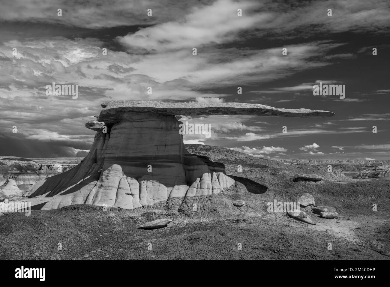 Foto des King of Wings, einer bizarren, erodierten Felsformation in der Nähe von Nageezi, New Mexico, USA. Stockfoto