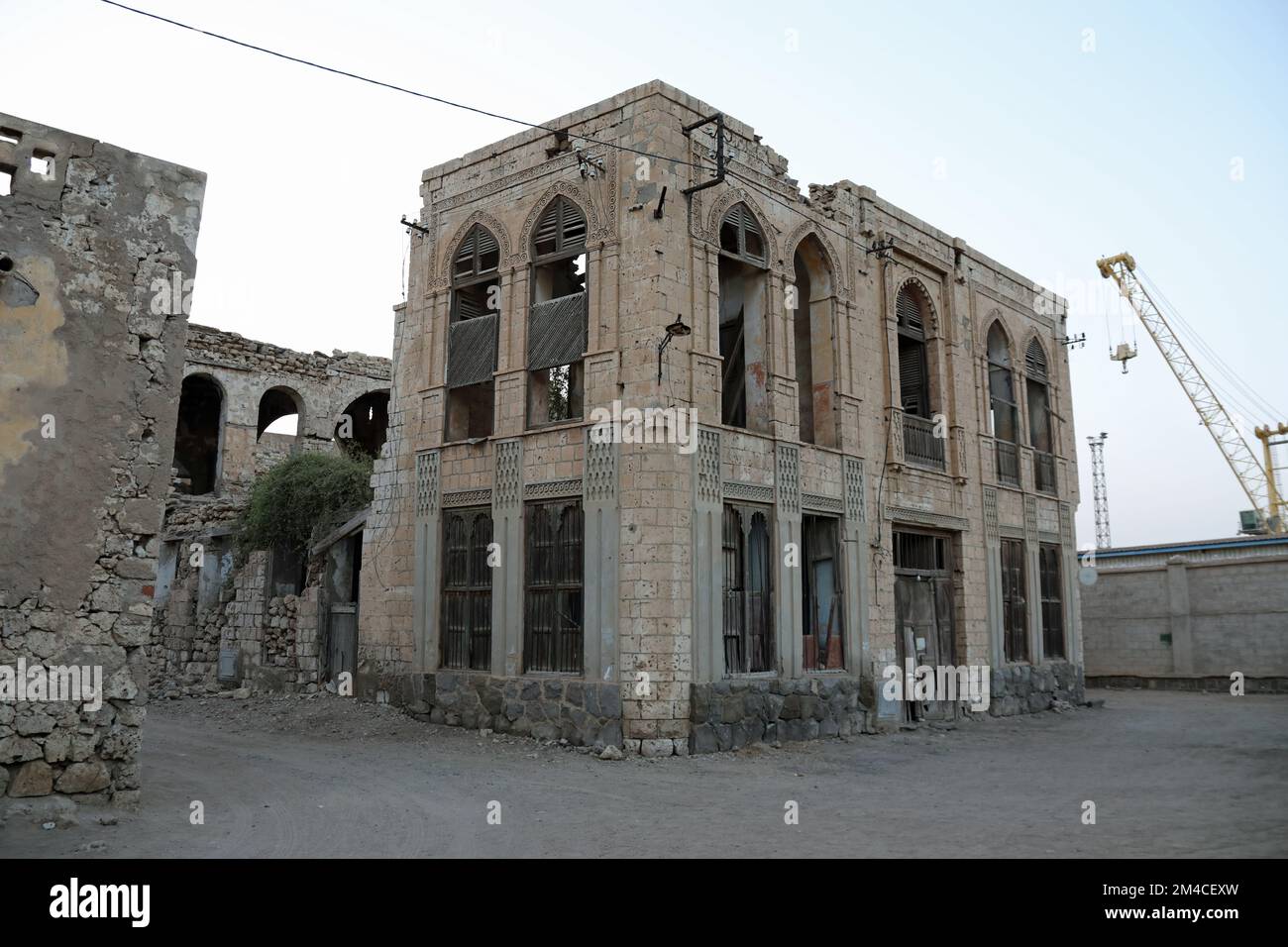 Osmanische Architektur in der Altstadt von Massawa in Eritrea Stockfoto