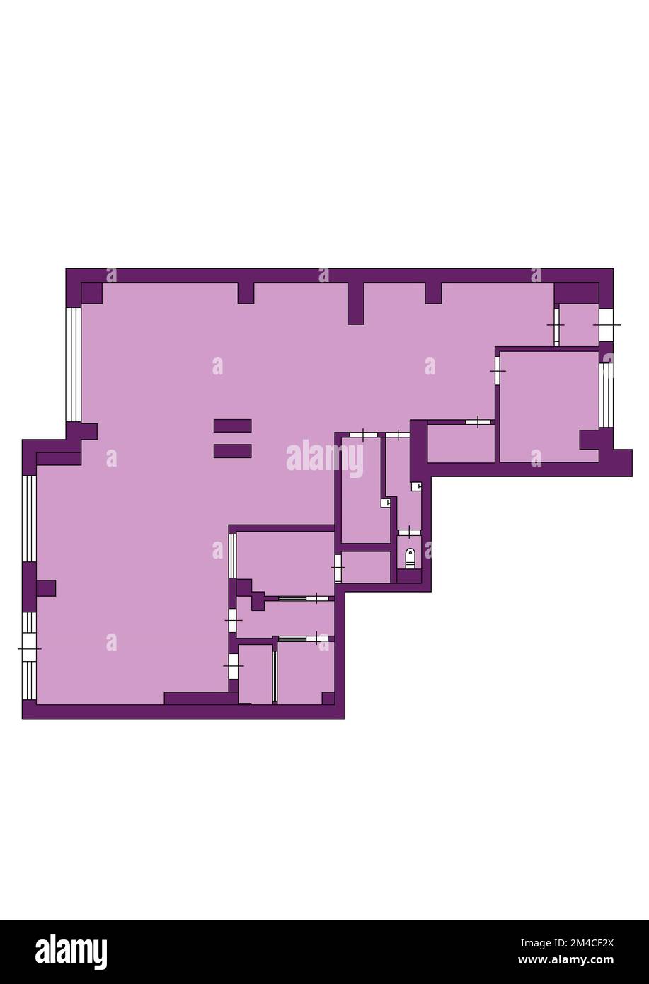 Grundriss-Baupläne. 2D. Grundriss. Grundriss. Apartmentplan. Isometrischer Grundriss. Lese den Grundriss. Stockfoto