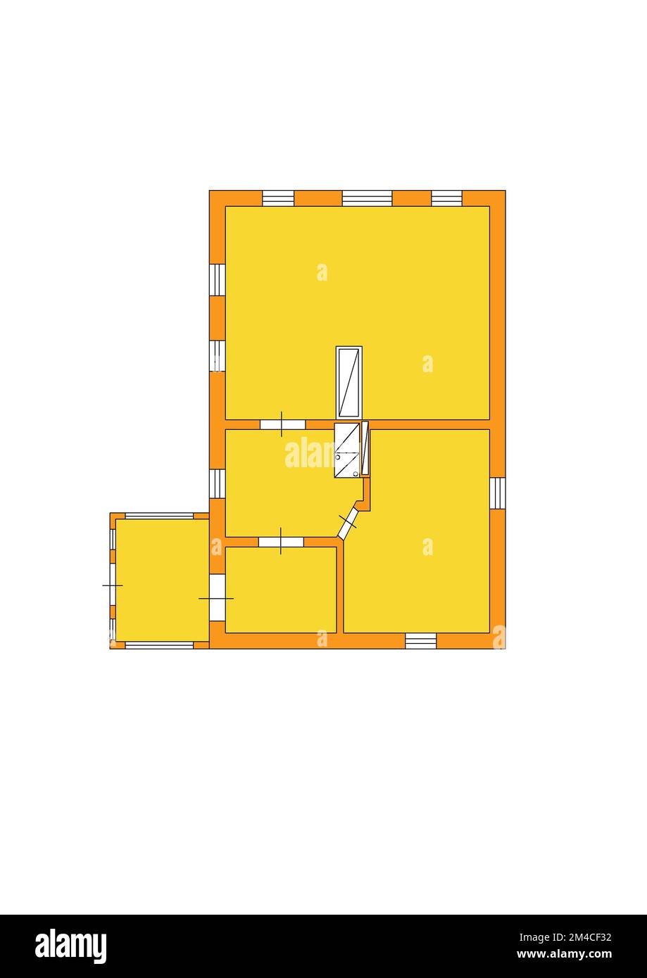 Grundriss-Baupläne. 2D. Grundriss. Grundriss. Apartmentplan. Isometrischer Grundriss. Lese den Grundriss. Stockfoto