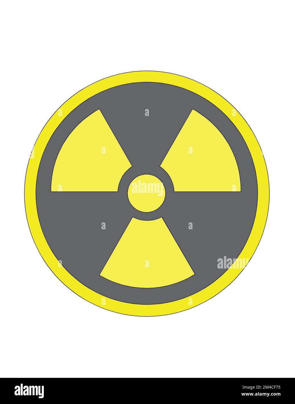 Strahlungssymbol. Strahlengelb-schwarzes Schild mit Symbol. Radioaktives Symbol. Stockfoto