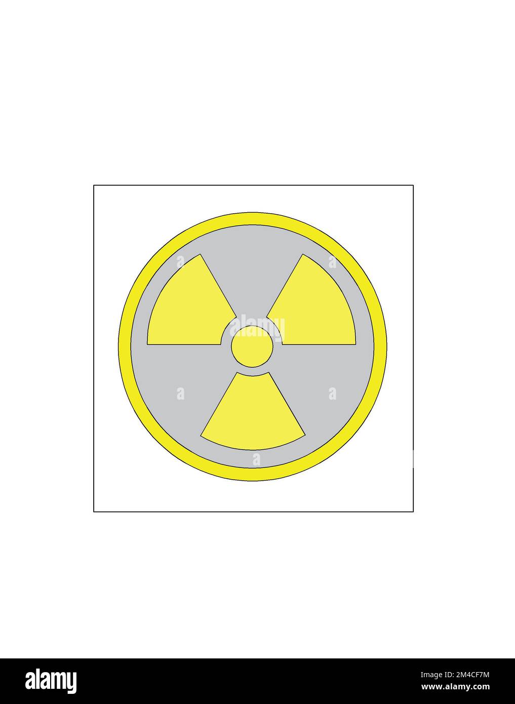 Strahlungssymbol. Strahlengelb-schwarzes Schild mit Symbol. Radioaktives Symbol. Stockfoto