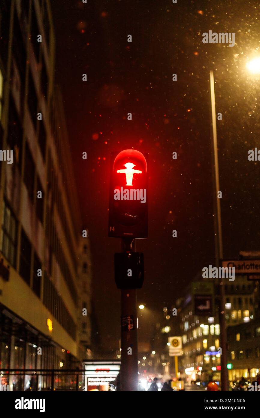 Ampelmännchen, Verkehrsampel in Berlin, die Sie nicht passieren können Stockfoto