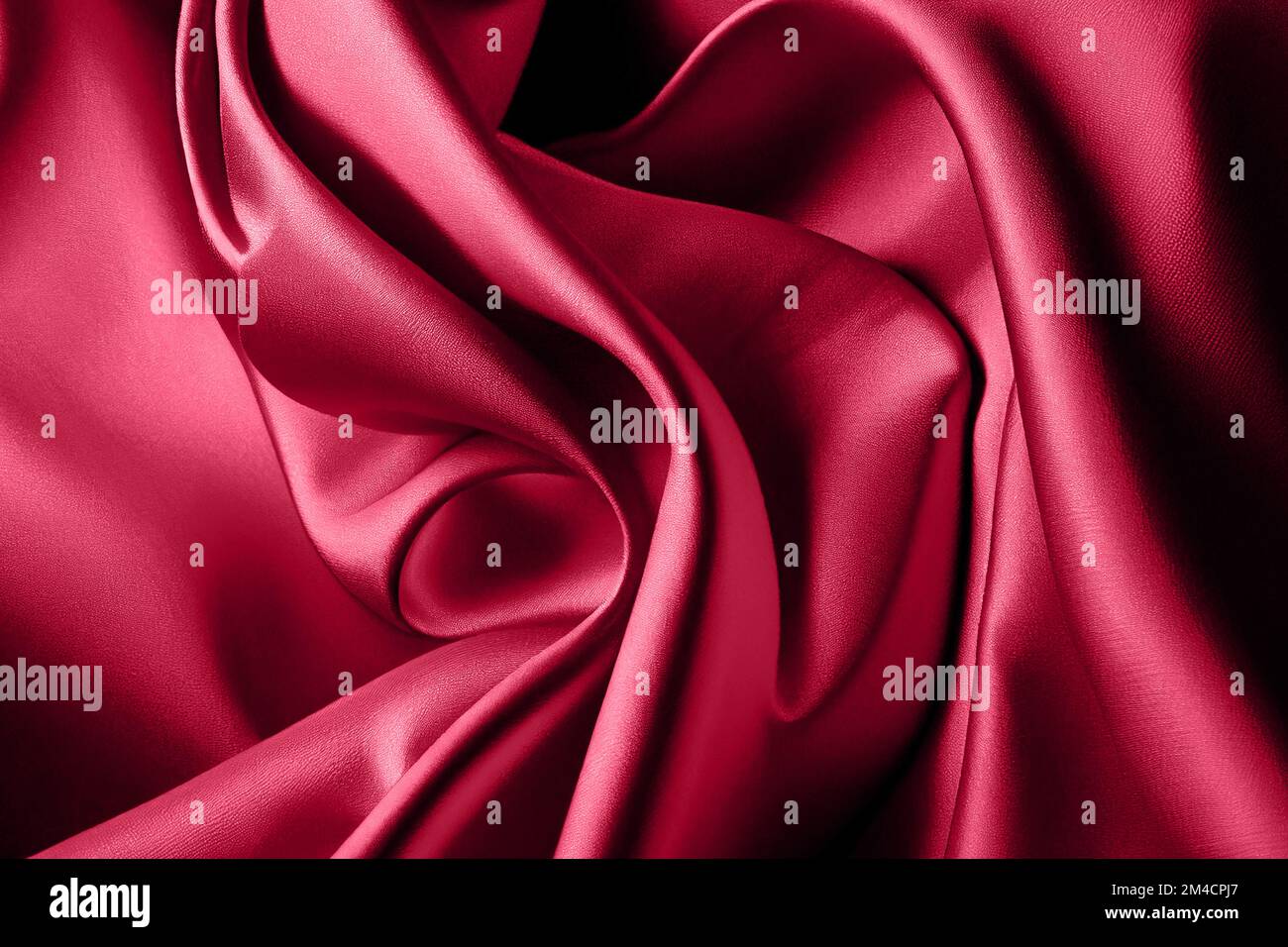 3D Illustration Vorhänge Magenta Farbe 2023 Stoff abstrakt luxuriöser Stoff schöne Tapete mit hohem Textilanteil Stockfoto