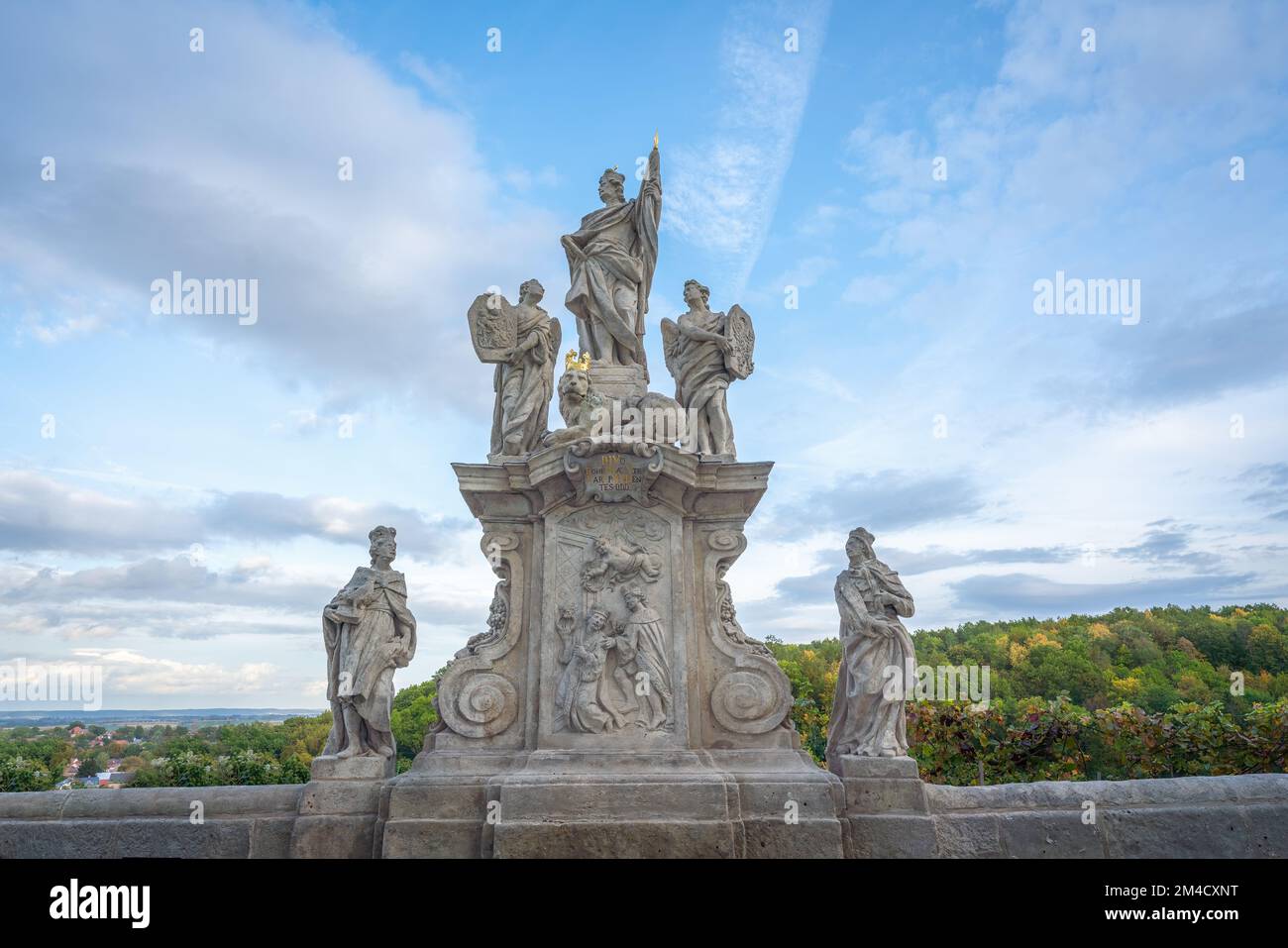 Statue St. Wenzelaus in der Barborska-Straße - Kutna Hora, Tschechische Republik Stockfoto