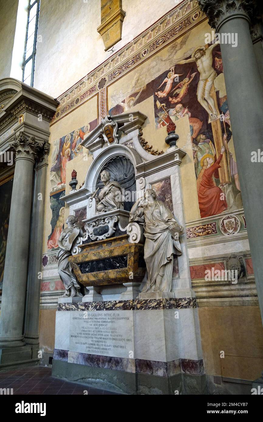 Grab von Galileo Galilei (Astronom, Physiker, Ingenieur), Basilika di Santa Croce, Basilika des Heiligen Kreuzes, Florenz, Toskana Stockfoto