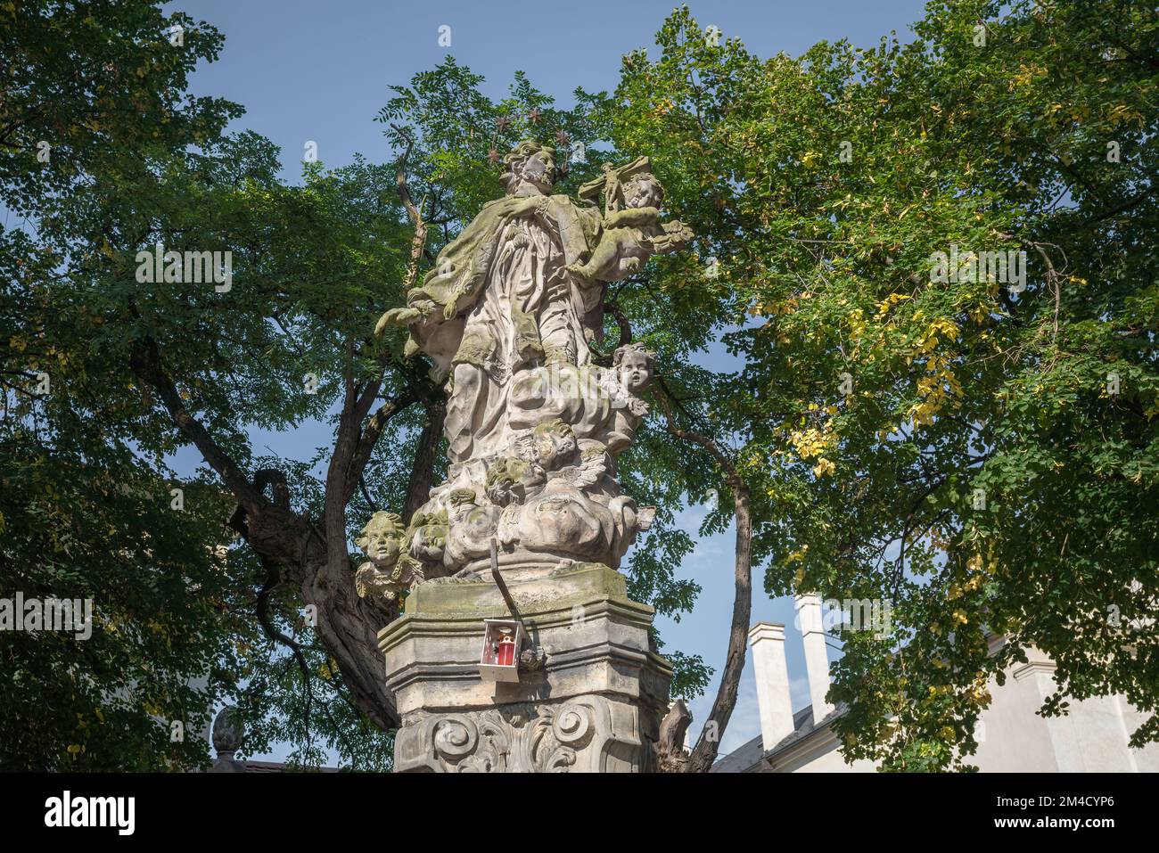 Statue Johannes von Nepomuk - Olmütz, Tschechische Republik Stockfoto