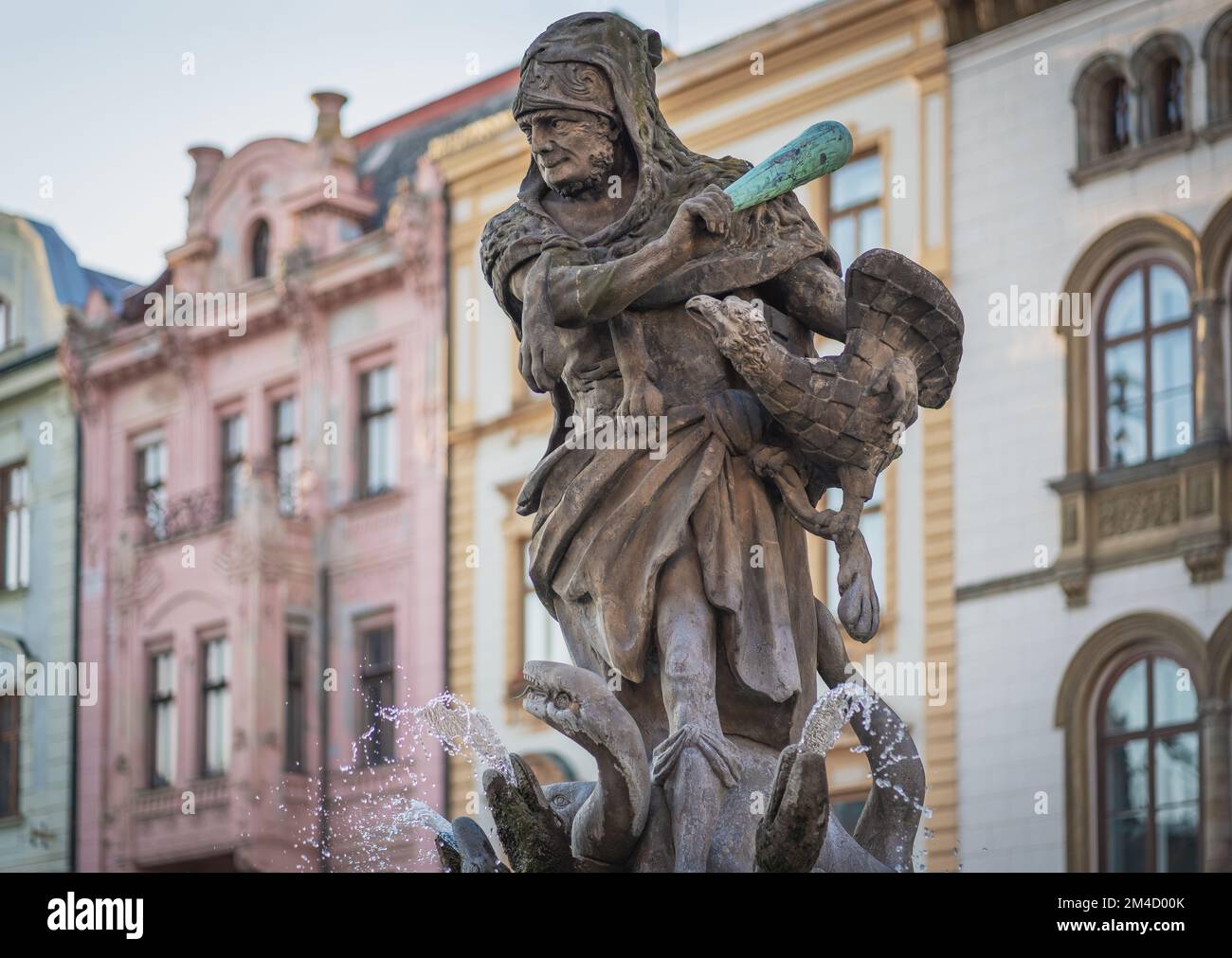 Herkulesbrunnen am Oberen Platz - Olmütz, Tschechische Republik Stockfoto
