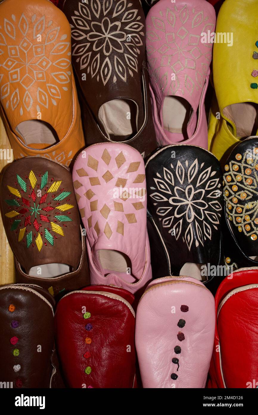 Pantoffeln Marrakesch Souk Marokko Stockfoto