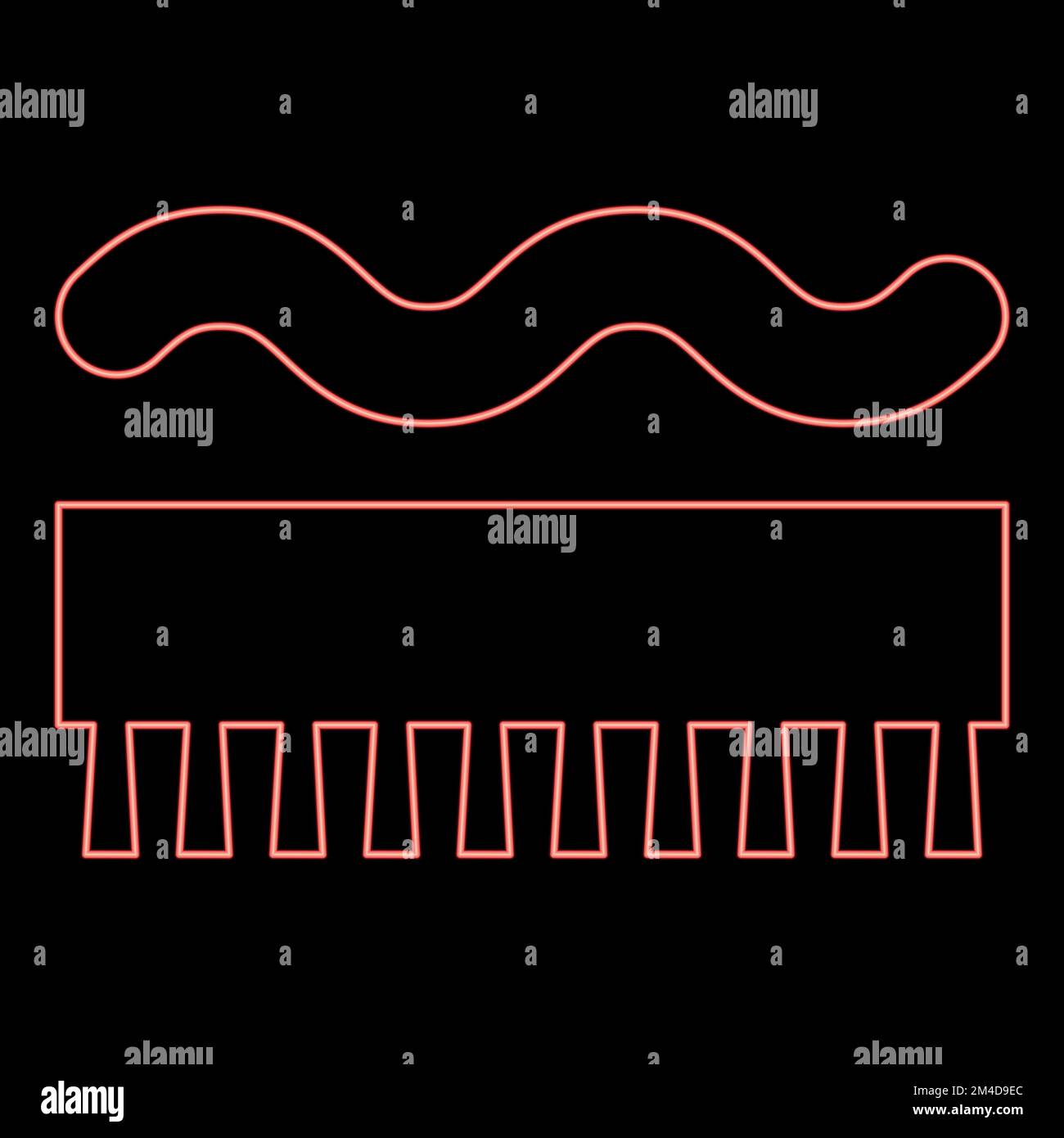 Neon abriebfest für Besen Bezeichnung auf dem Tapetensymbol Schwarze Farbe Vektordarstellung flacher Stil Einfache Bildfarbe Rot Stock Vektor