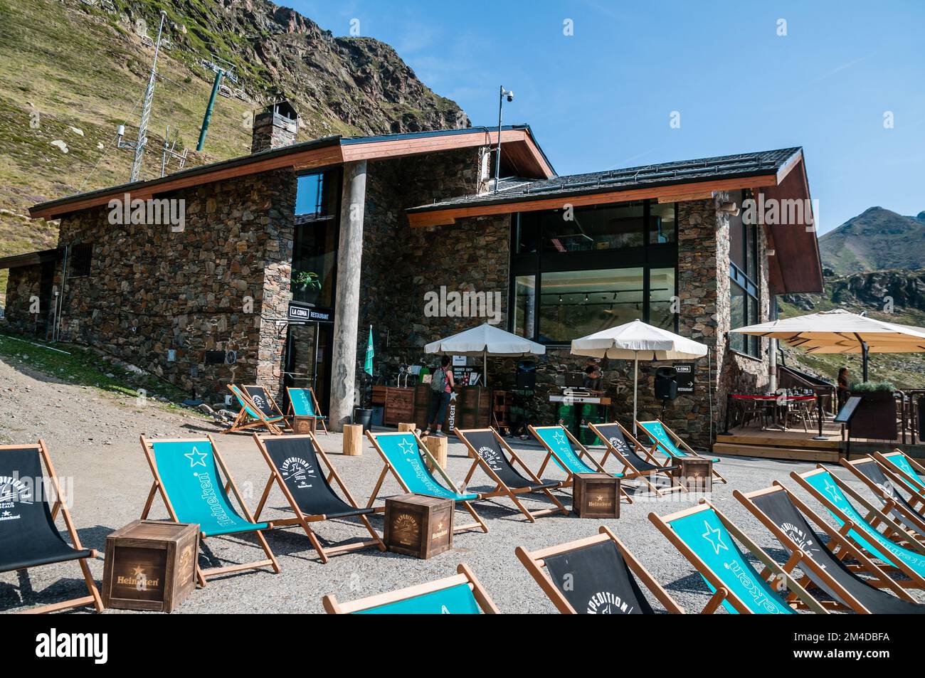 Ordino Arcalis Restaurant, Andorra Stockfoto