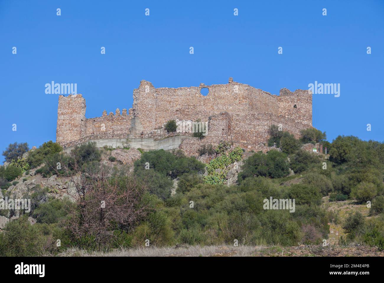 Die Festung von Marmionda bleibt. Portezuelo, Extremadura, Spanien Stockfoto