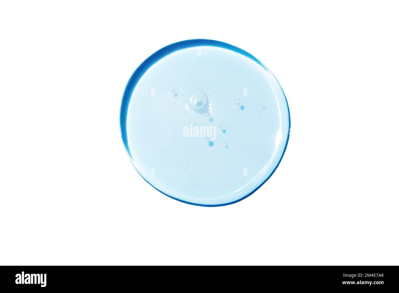 Transparentes, blaues Gel auf weißem Hintergrund isoliert Stockfoto