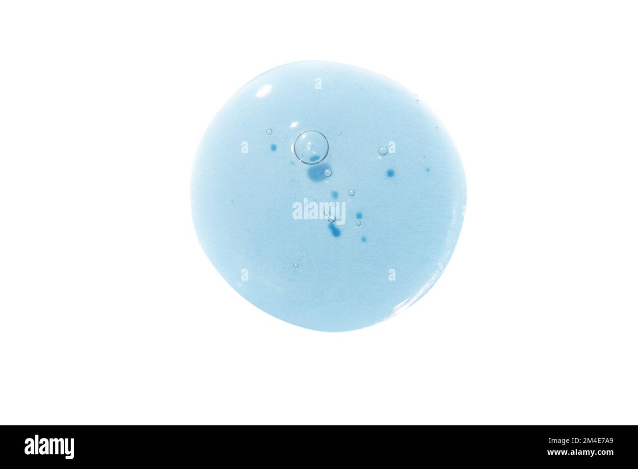 Transparentes, blaues Gel auf weißem Hintergrund isoliert Stockfoto