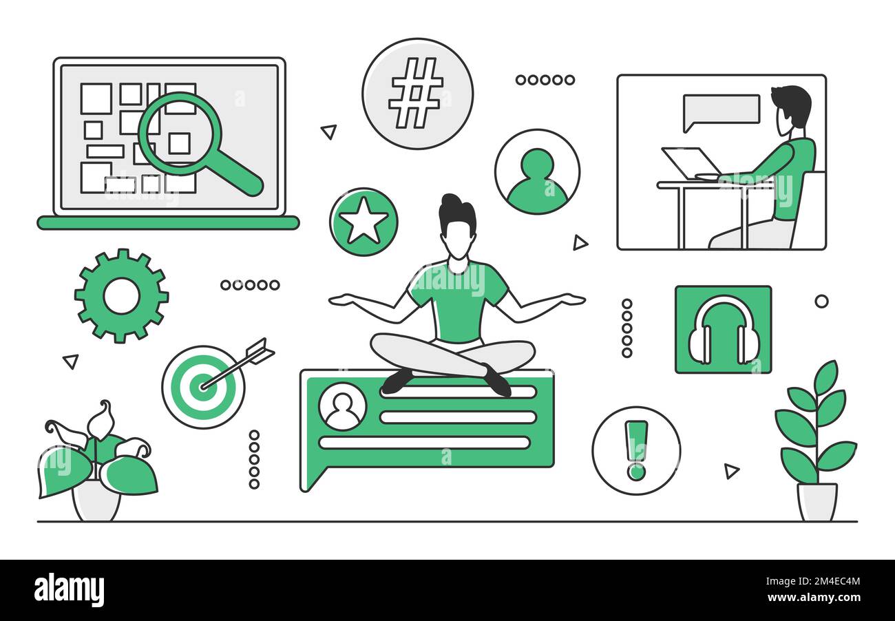 Entwicklung von Software-Apps. Computerprogrammierung, IT-Ingenieur, Anwendungsentwicklung, monokolorare Vektordarstellung Stock Vektor