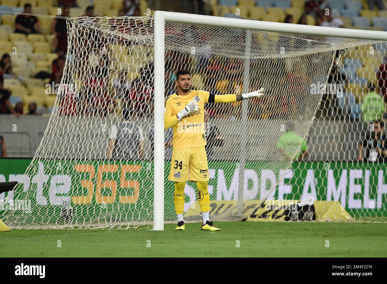 Rio de Janeiro, Brasilien, 25. Oktober 2022. Fußballtorwart João Paulo vom Santos-Team, während des Spiels Flamengo x Santos für den brasilianischen Champi Stockfoto