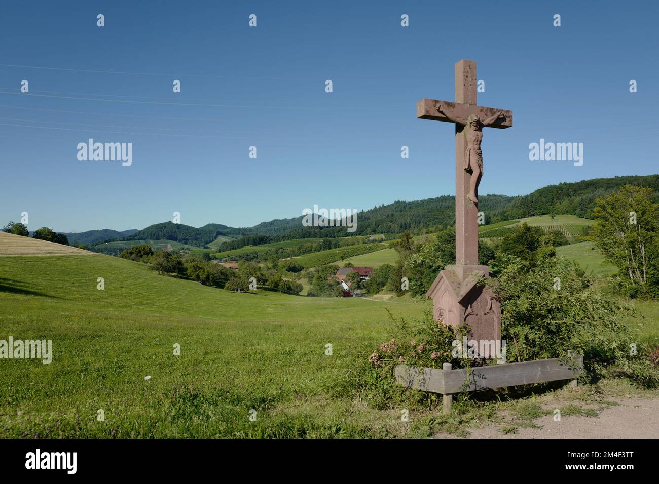 Kruzifix in den Ausläufern des Schwarzwalds in Deutschland Stockfoto