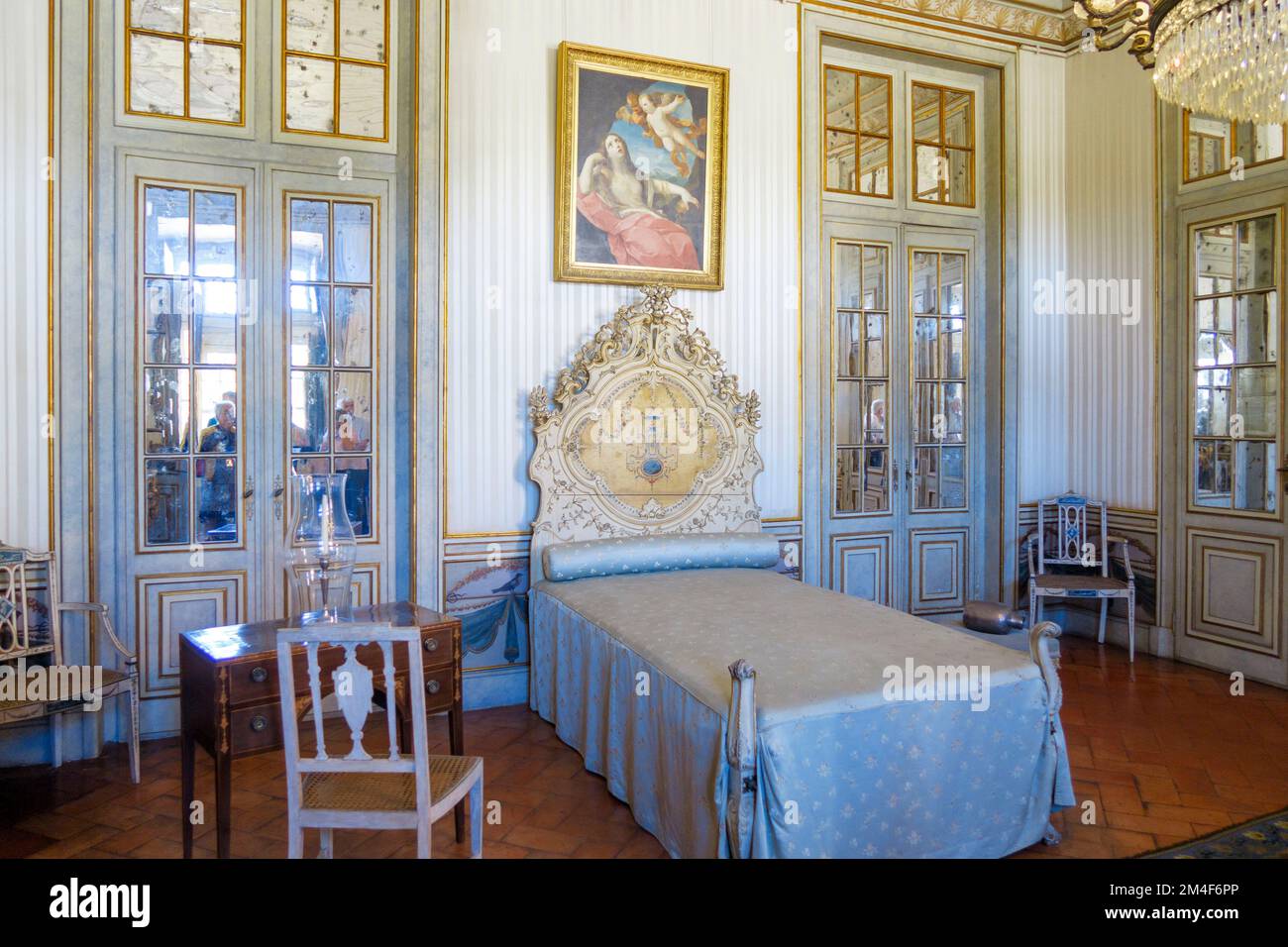 Prinzessin Maria Francisca Benedita Zimmer im Palast von Queluz - Palácio Nacional de Queluz - Portugal, Europa Stockfoto