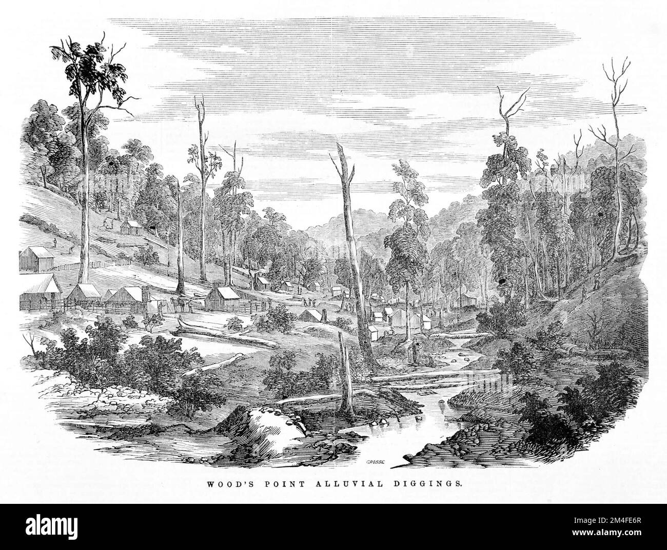 Wood's Point Grabungen im Jahr 1864. Stockfoto