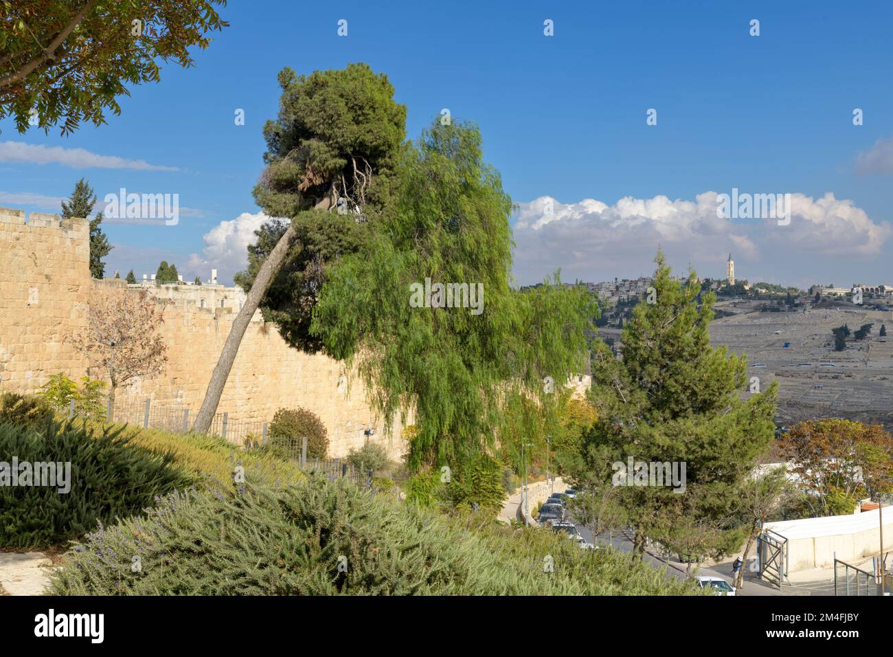 Alte Stadtmauer von Jerusalem. Jerusalem, Israel Stockfoto