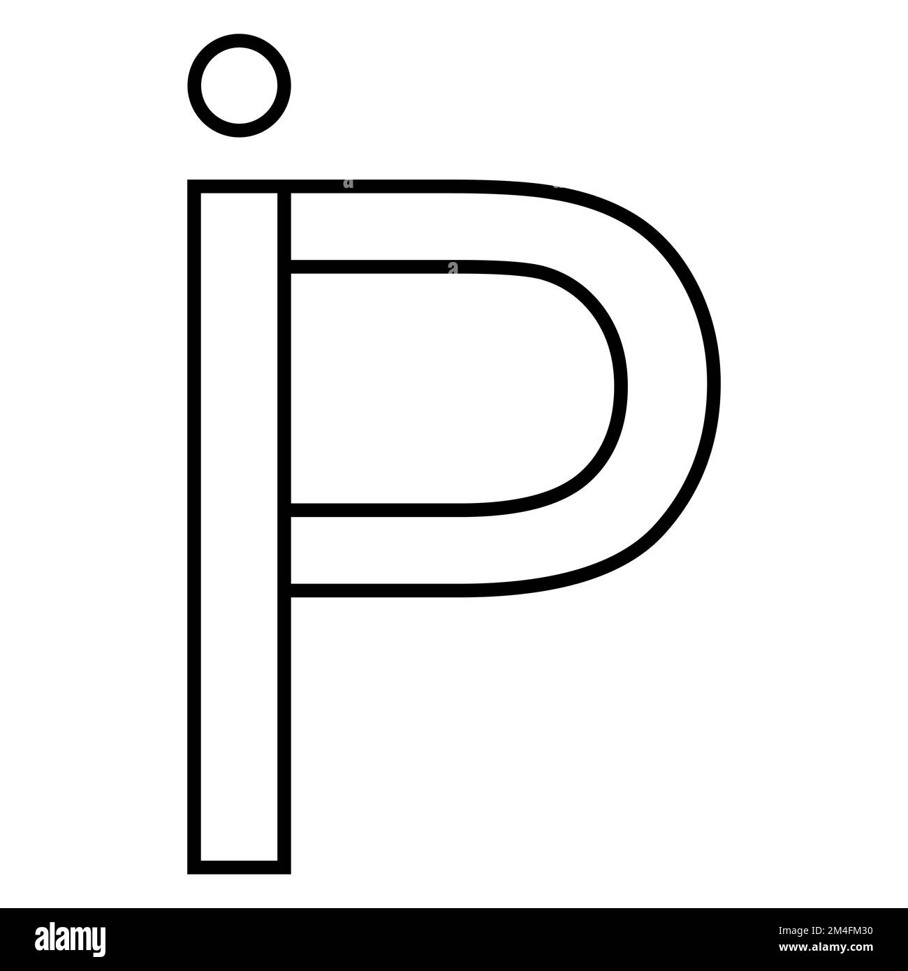 Logo-Schild ip pi Symbol nft Interlaced Buchstaben i p Stock Vektor