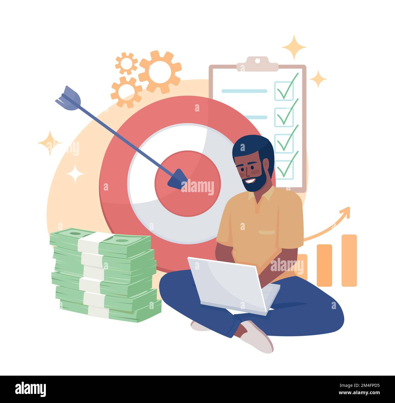 Erfolgreiche Vektordarstellung des Business-Flat-Konzepts Stock Vektor