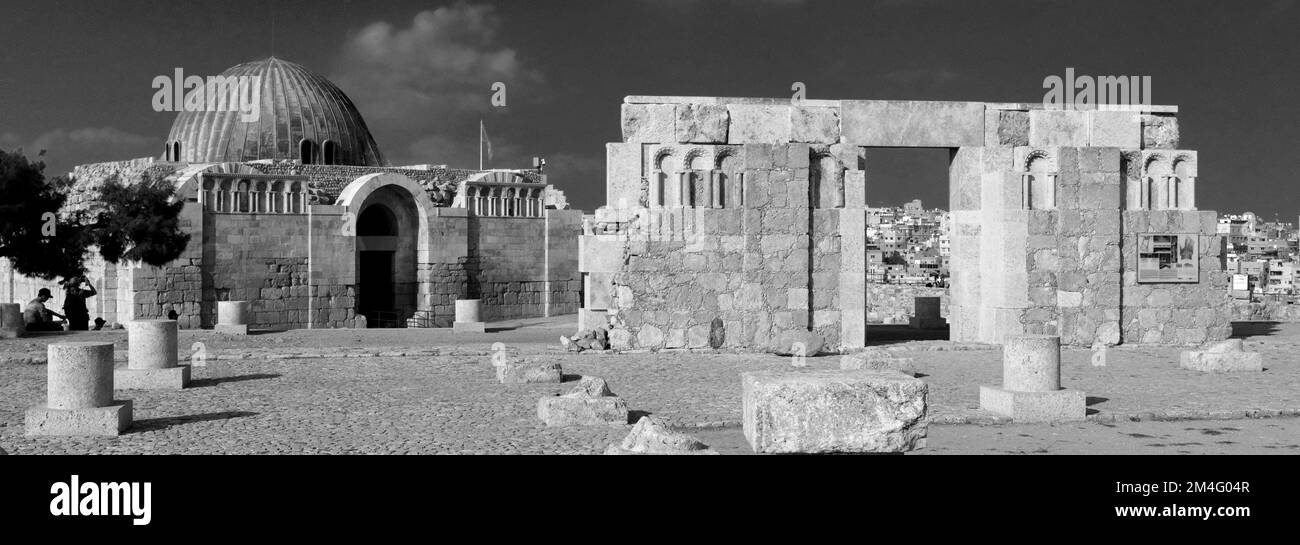 Blick über die Umayyad-Moschee in der Zitadelle, Amman City, Jordanien, Naher Osten Stockfoto