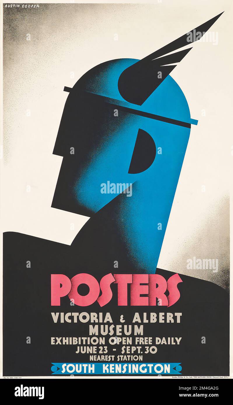 POSTER IM VICTORIA & ALBERT MUSEUM - 1931 - Nächste Station South Kensington Stockfoto
