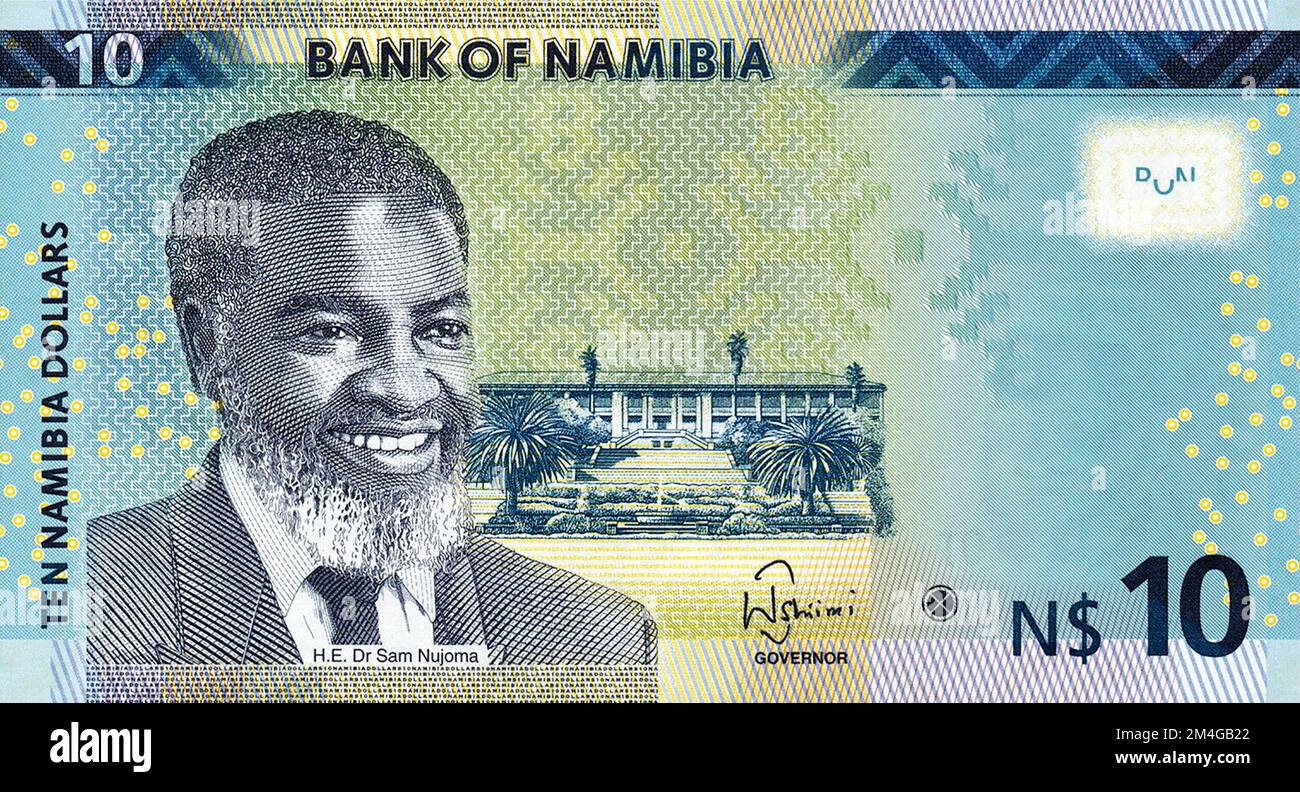 Banknote Namibias, 10N$ - namibischer Dollar, Namibia Stockfoto