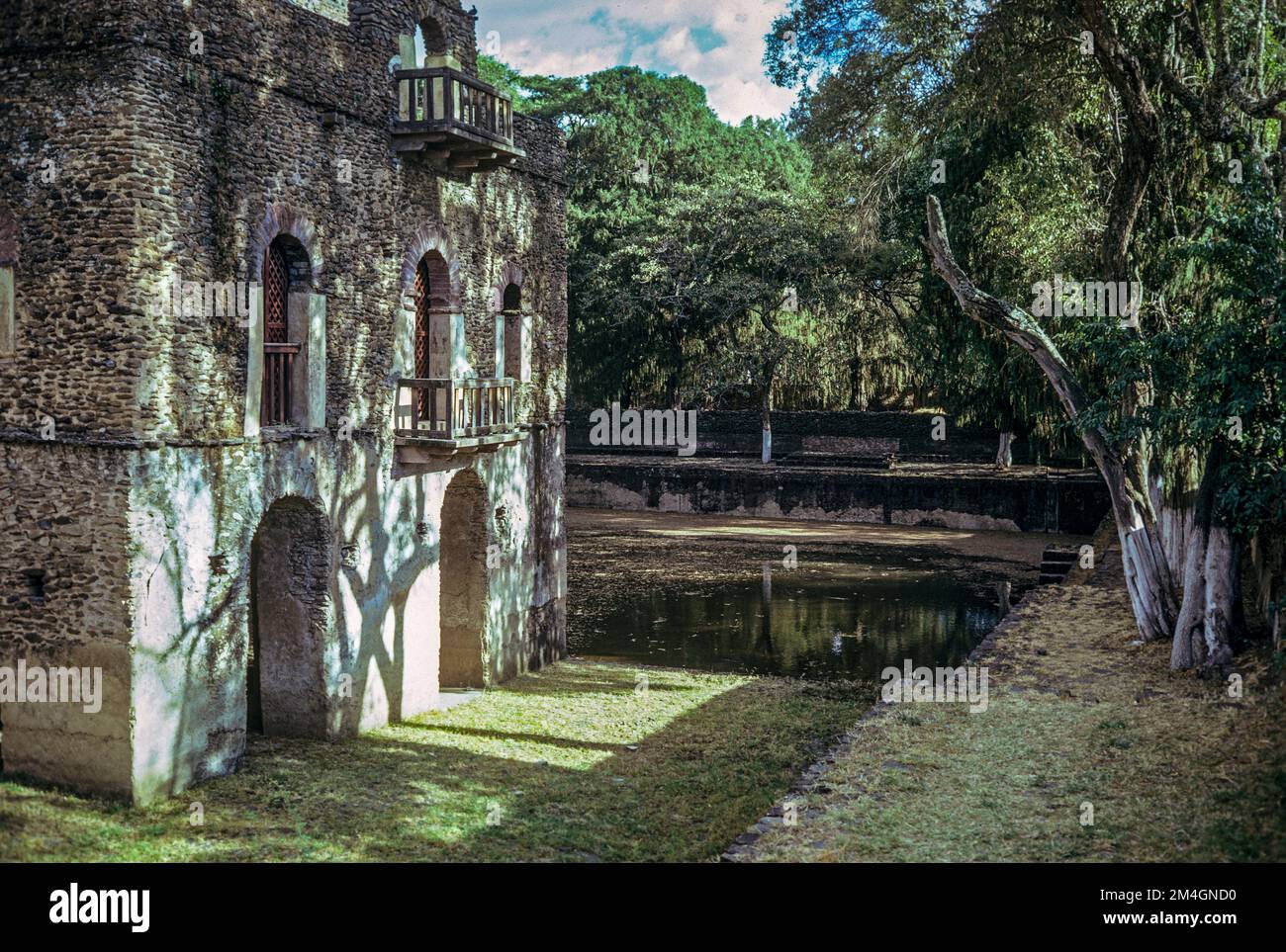 Äthiopien, 1970er, Gondar, Fasilidas-Bäder, kaiserburg, Fasil Ghebbi Royal Enclosure, Amhara Region, Ostafrika, Stockfoto