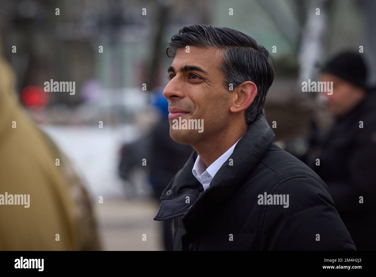 KIEW, UKRAINE - 19. November 2022 - der ukrainische Präsident Volodymyr Zelenskyy trifft sich mit dem britischen Premierminister Rishi Sunak in Kiew, Ukraine. Es Stockfoto