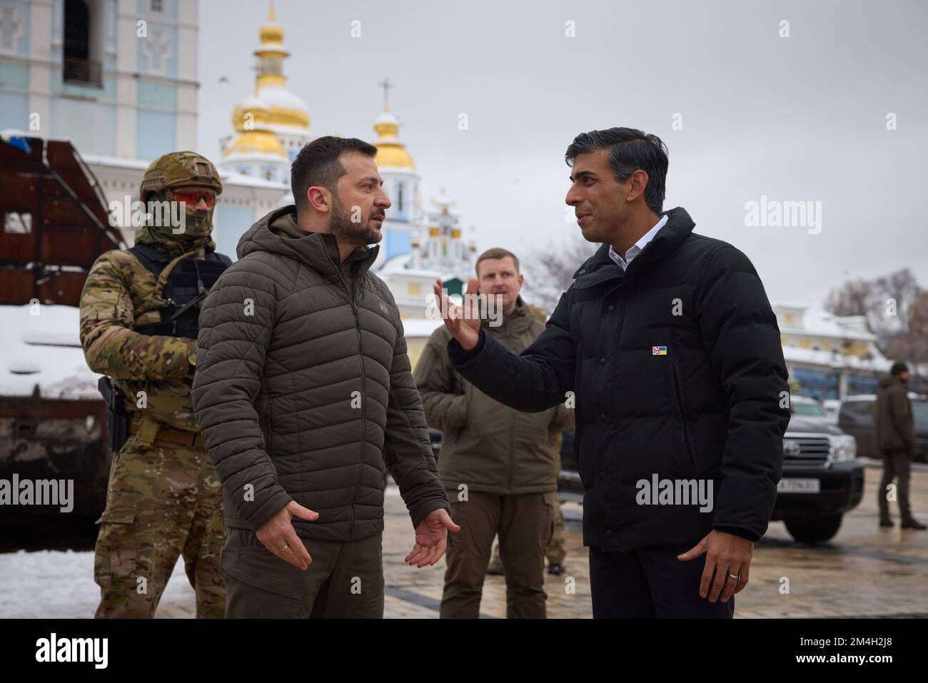 KIEW, UKRAINE - 19. November 2022 - der ukrainische Präsident Volodymyr Zelenskyy trifft sich mit dem britischen Premierminister Rishi Sunak in Kiew, Ukraine. Es Stockfoto