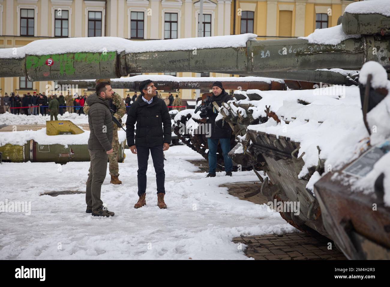 KIEW, UKRAINE - 19. November 2022 - der ukrainische Präsident Volodymyr Zelenskyy trifft sich mit dem britischen Premierminister Rishi Sunak in Kiew, Ukraine. Es Stockfoto