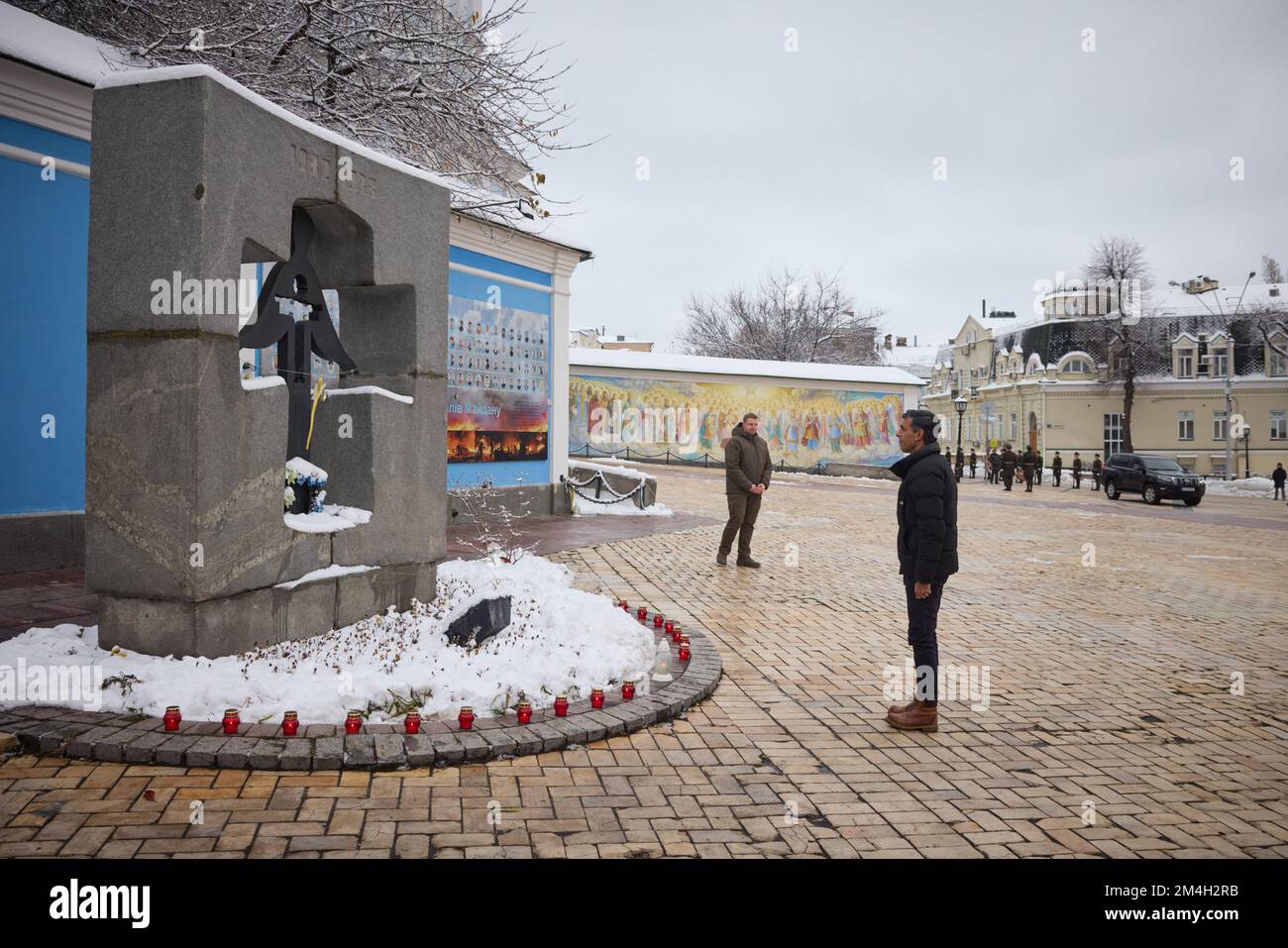 KIEW, UKRAINE - 19. November 2022 - der ukrainische Präsident Volodymyr Zelenskyy trifft sich mit dem britischen Premierminister Rishi Sunak in Kiew, Ukraine. Es Stockfoto