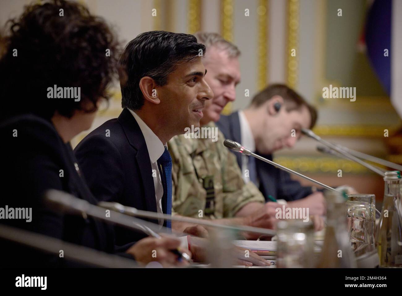 KIEW, UKRAINE - 19. November 2022 - der ukrainische Präsident Volodymyr Zelenskyy trifft sich mit dem britischen Premierminister Rishi Sunak in Kiew, Ukraine. Es Stockfoto