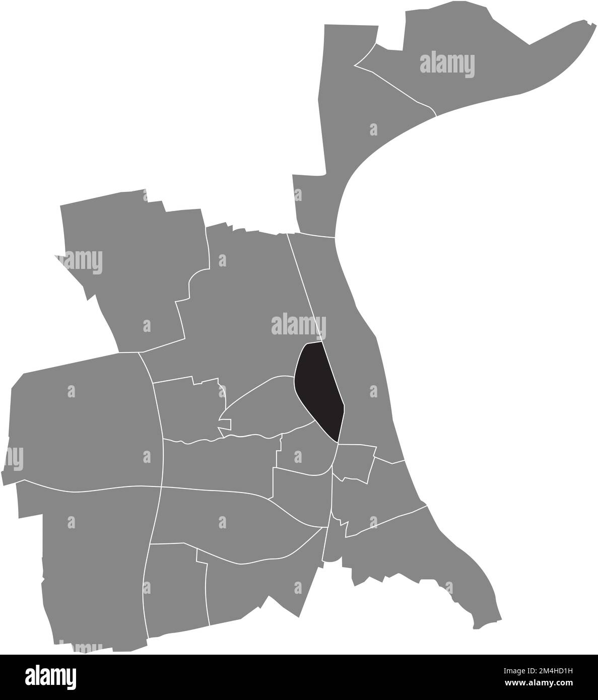 Ortungskarte des STADTVIERTELS NEUHAUSEN, WÜRMER Stock Vektor