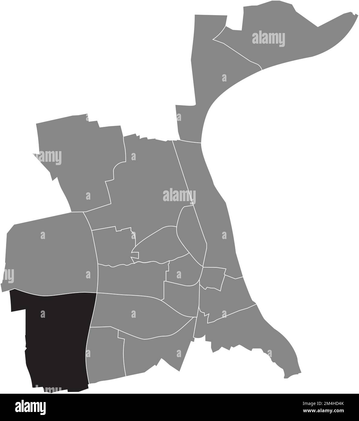Ortungskarte des STADTVIERTELS HEPPENHEIM, WÜRMER Stock Vektor