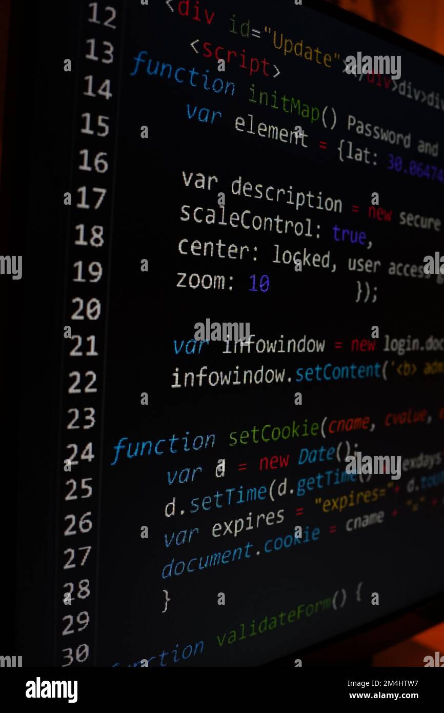 sql-PPP-Quellcode wird auf dem Bildschirm programmiert Stockfoto