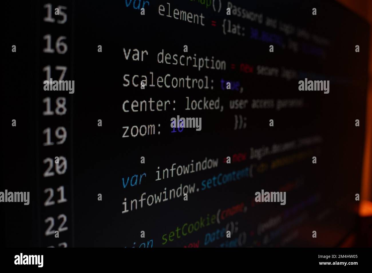 sql-PPP-Quellcode wird auf dem Bildschirm programmiert Stockfoto