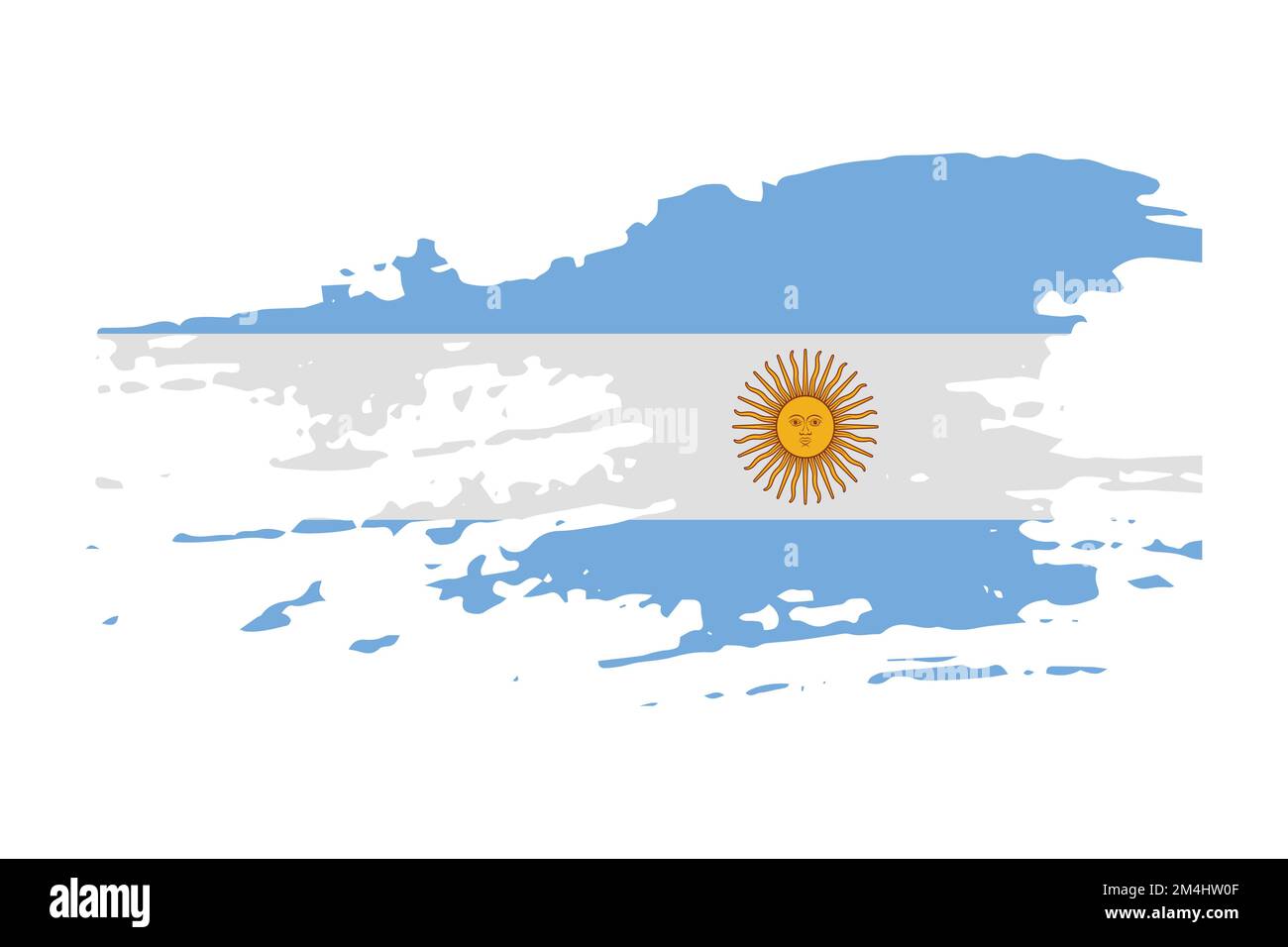 Argentinische Flagge in Form eines Pinselstrichs, Vektor Stock Vektor