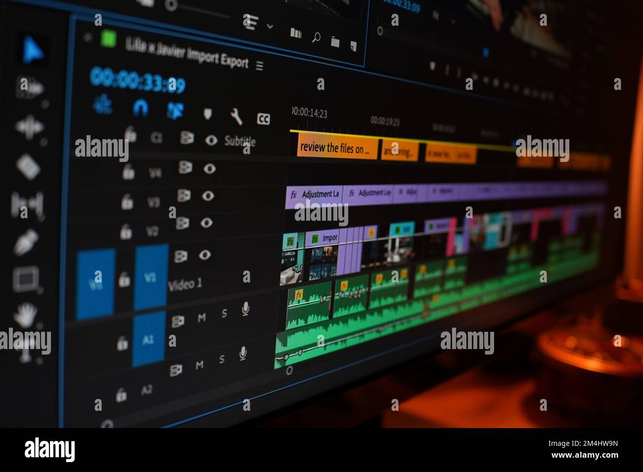 Adobe Premiere Timeline Stockfoto