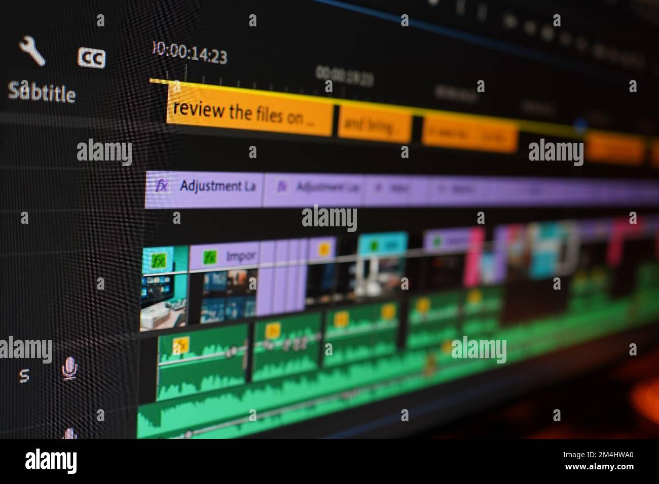 Adobe Premiere Timeline Stockfoto
