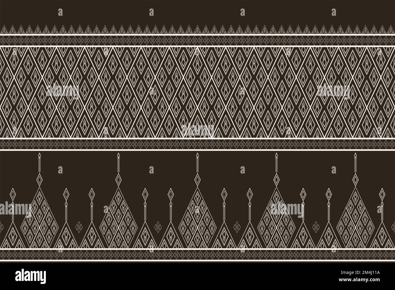 Geometrisches ethnisches Muster nahtloser Mustervektor. Stil ethnische abstrakte Geometrie zweifarbiges Textil. Muster für Stoff, Hintergrund, Winter, Kissen. Stock Vektor