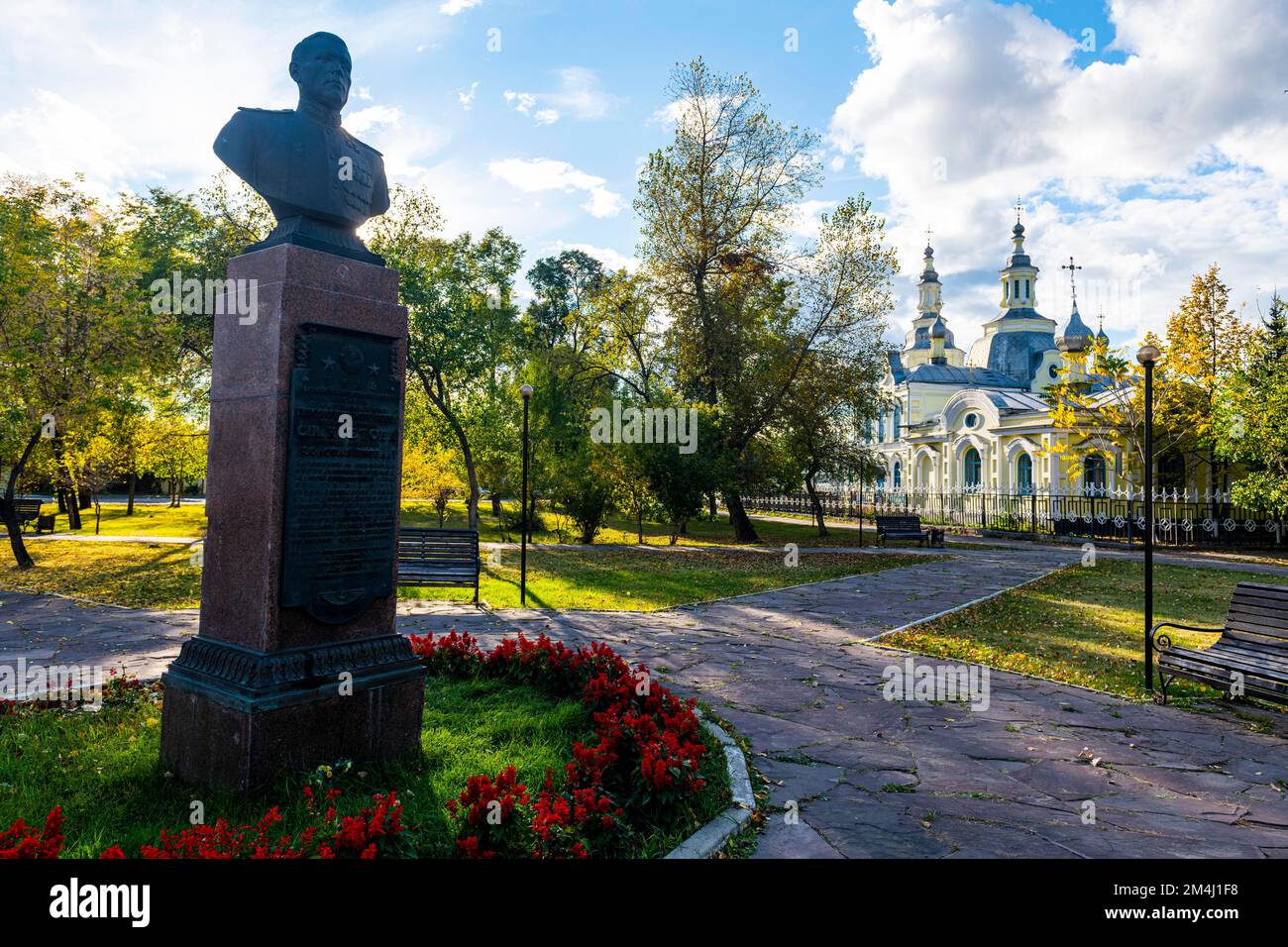 Heilige Erlösergemeinde, Minusinsk, Krasnojarsk Krai, Russland Stockfoto
