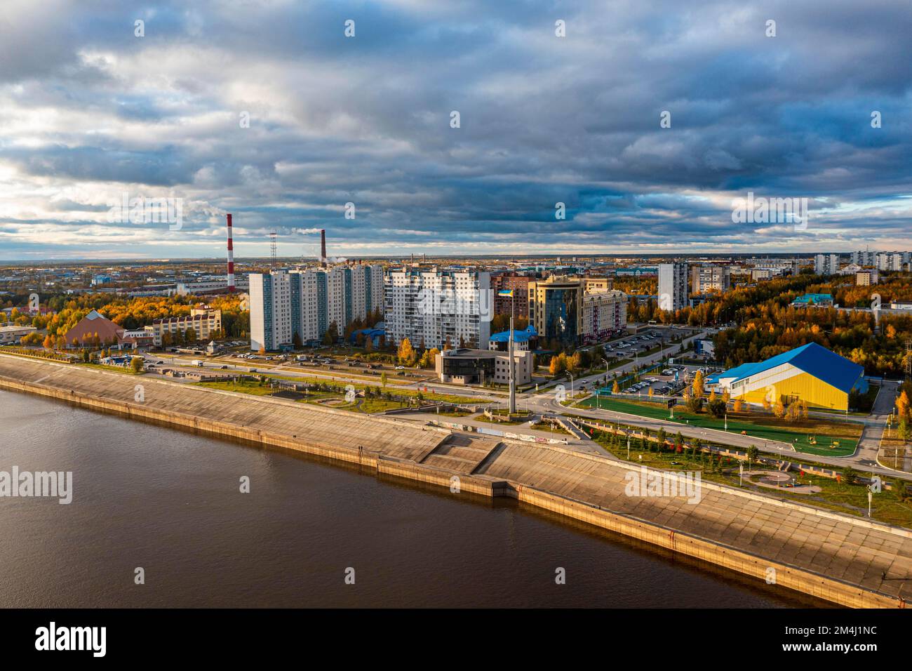 Aerial of Nischnevartowsk, Chanty-Mansi Autonomous Okrug, Russland Stockfoto