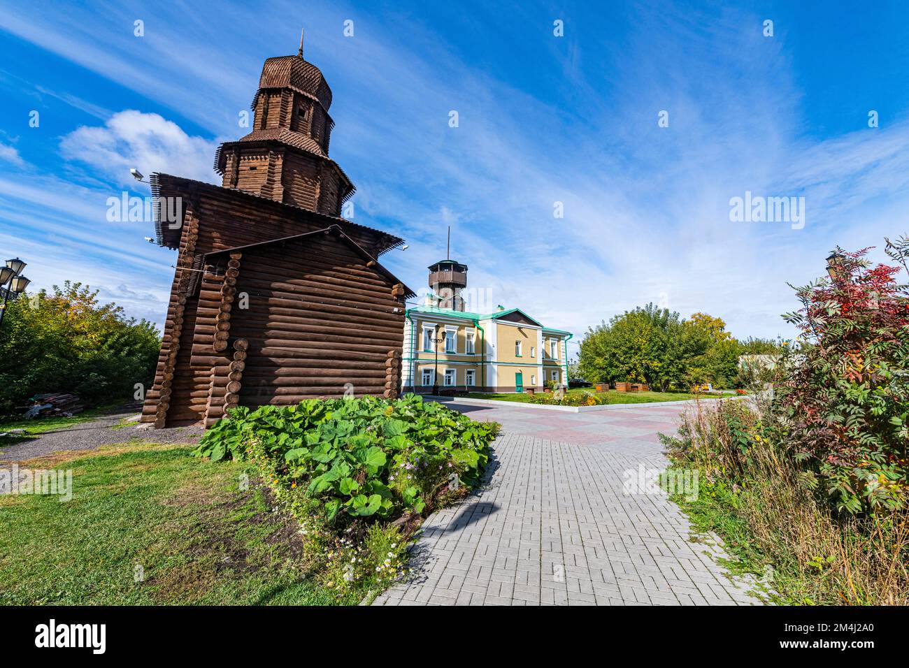 Renovierte Festung von Tomsk, Oblast Tomsk, Russland Stockfoto