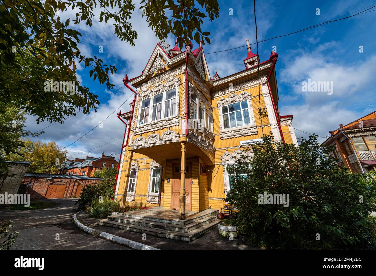 Pfauenhaus, Tomsk, Oblast Tomsk, Russland Stockfoto