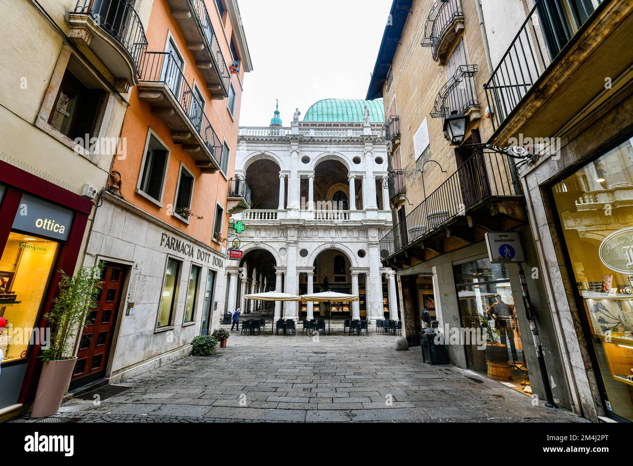 Historisches Zentrum im UNESCO-Weltkulturerbe Vicenza, Italien Stockfoto