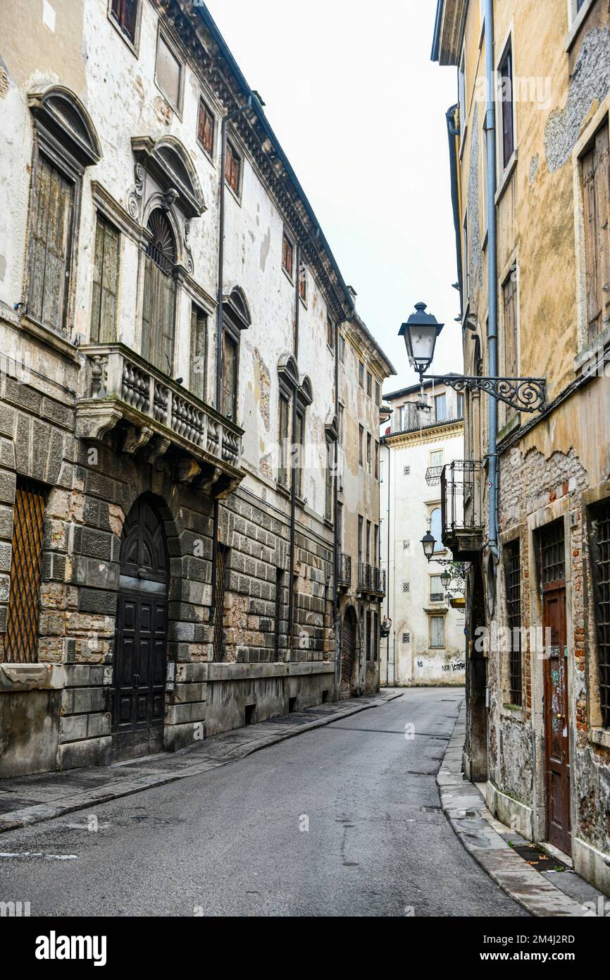 Historisches Zentrum im UNESCO-Weltkulturerbe Vicenza, Italien Stockfoto