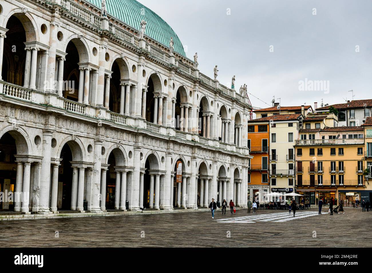 Palladianische Basilika, historisches Zentrum im UNESCO-Weltkulturerbe Vicenza, Italien Stockfoto